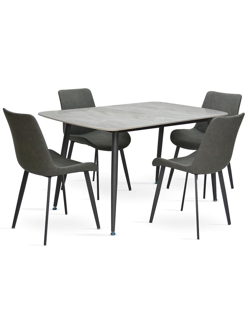 LHFHOMT 5-Pieces Dining Sets, 1 Piece Rectangular Table With with 4 Chairs Modern Design Furniture for Home, Dining Room, Cafeteria - Image 4